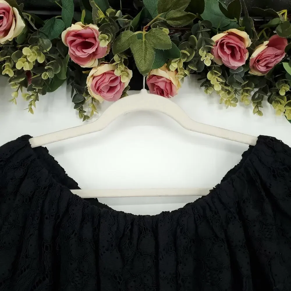 Revolve Alexis Laurena Off the Shoulder Black Top Size Medium NWT